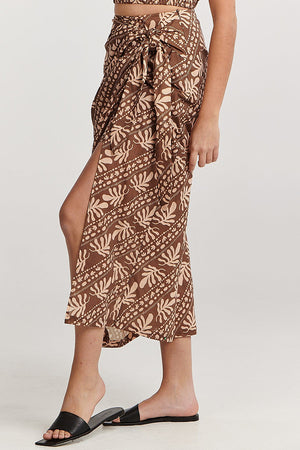 Charlie Holiday Carrie Midi Skirt Coral