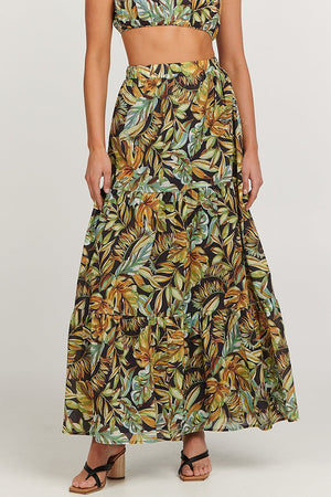 Charlie Holiday Willow Tiered Skirt Tropical Palm