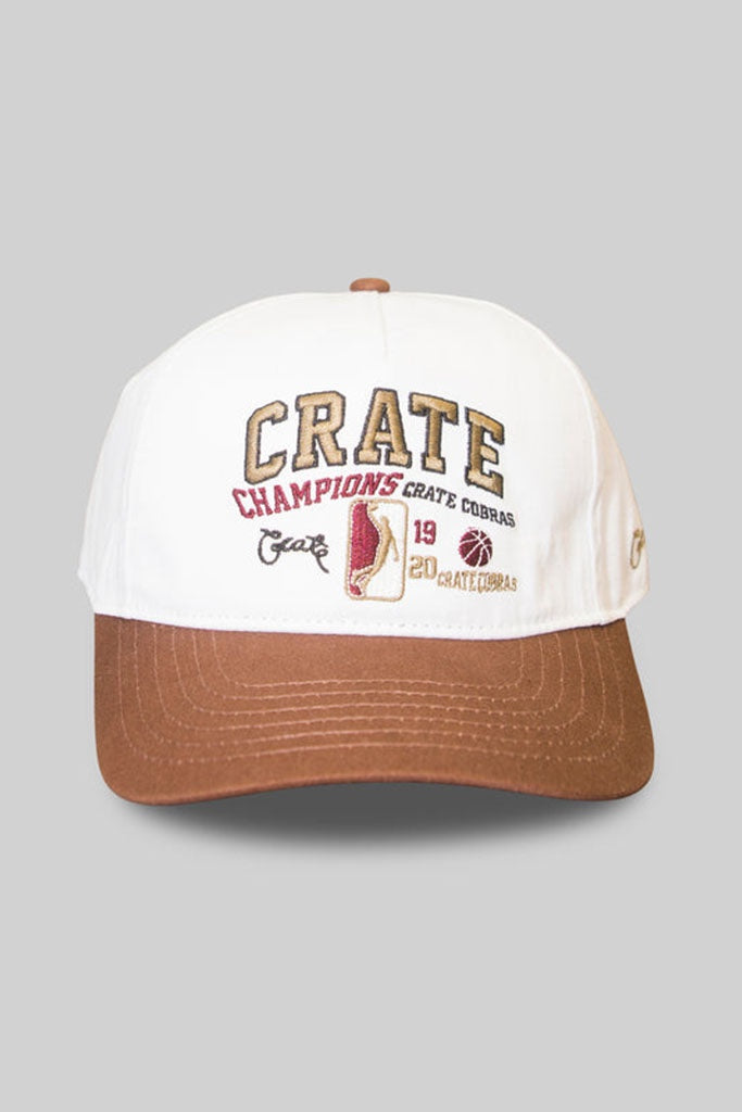 Crate Champions Snap Back Hat White/Brown