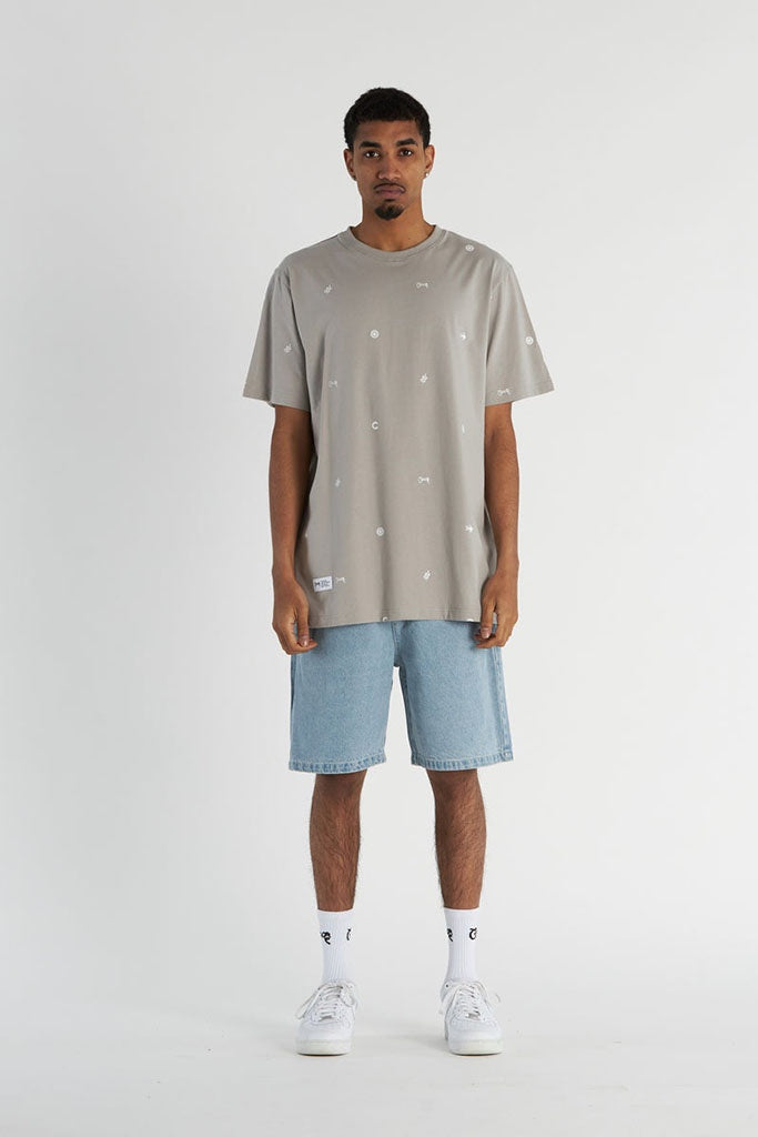 Crate Men's Simple Print T-Shirt - Grey