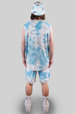 Crate Tie Dye Muscle White Blue Grey