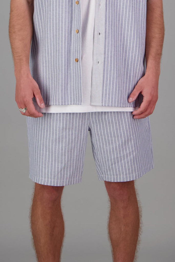 Just Another Fisherman Compass Stripe Shorts Blue Stripe
