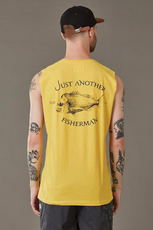 Just Another Fisherman Snapper Logo Tank Washed Yellow