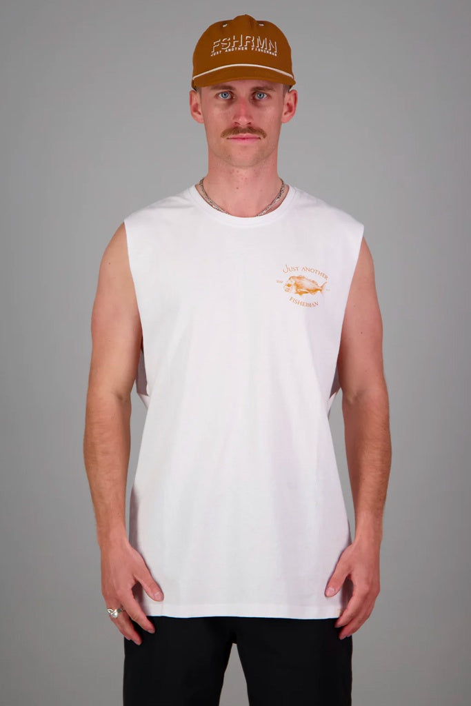 Just Another Fisherman Snapper Logo Tank White
