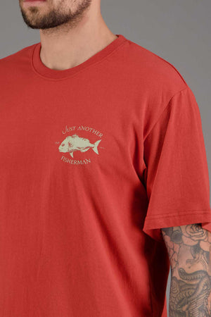 Just Another Fisherman Snapper Logo Tee - Cinnabar