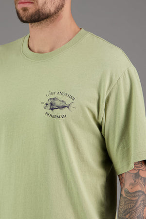 Just Another Fisherman Snapper Logo Tee - Moss