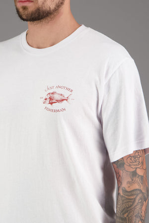Just Another Fisherman Snapper Logo Tee - White - Red