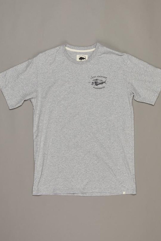 Just Another Fisherman Snapper Logo Tee Grey Marle With Black