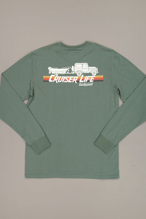 Just Another Fisherman Cruiser LS Tee Green / Snow White