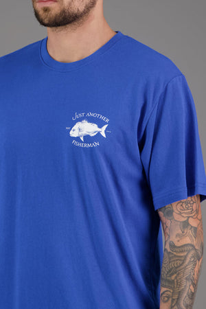 Just Another Fisherman Snapper Logo Tee Bright Blue