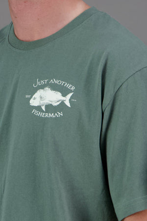 Just Another Fisherman Snapper Logo Tee Green / Snow White