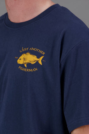 Just Another Fisherman Snapper Logo Tee Navy /  Orange