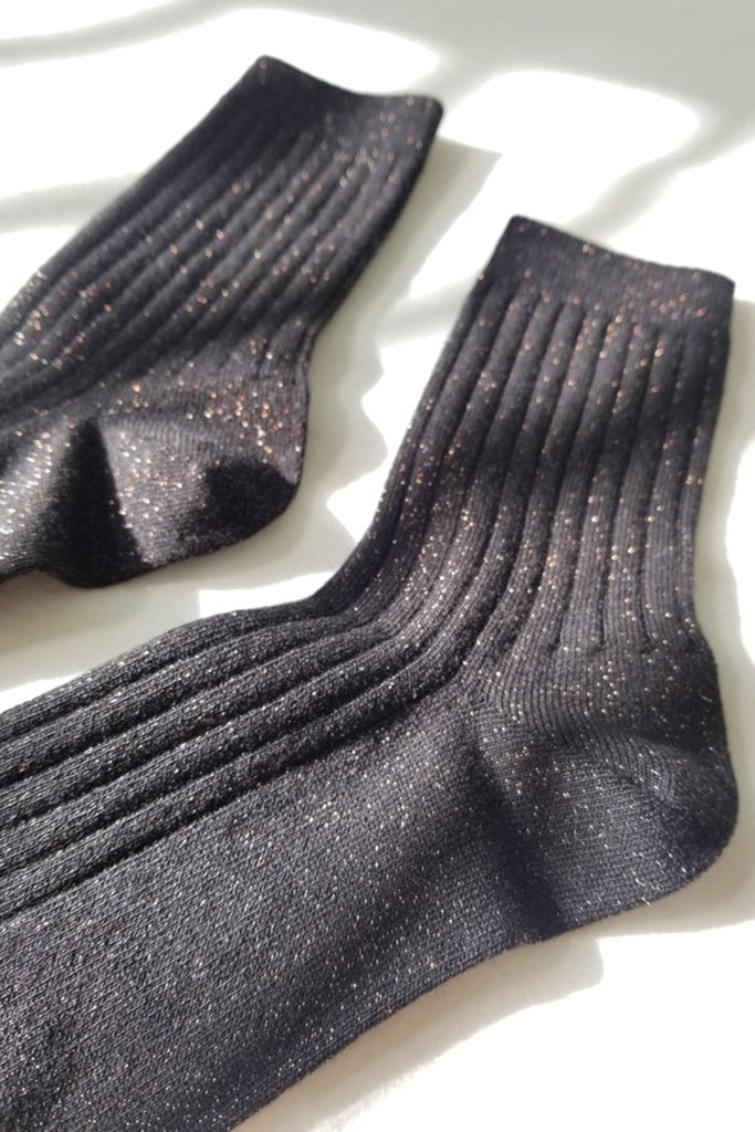 Le Bon Shoppe Her Socks - Modal Lurex - Copper Black