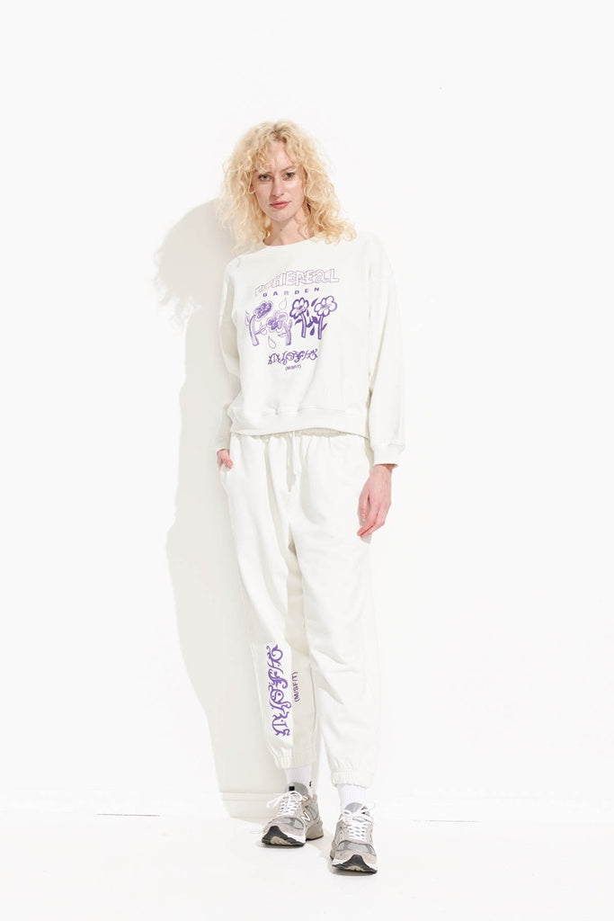 Misfit Ethereal Cropped Crew Dirty White