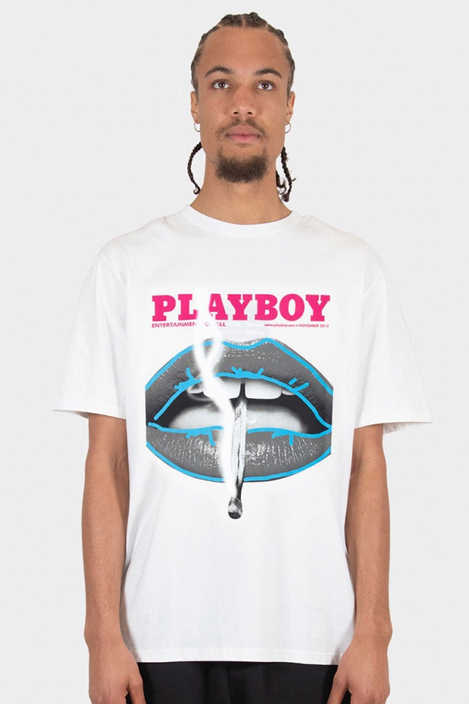Playboy Nov 2013 Outline Original Fit S/S Tee White