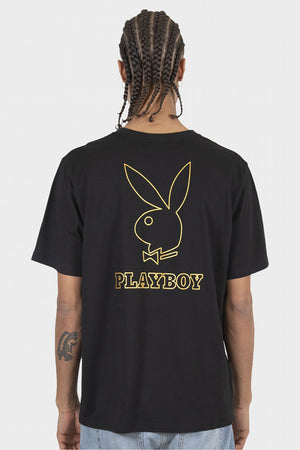 Playboy Gold Keyline Bunny Original Fit S/S Tee Black