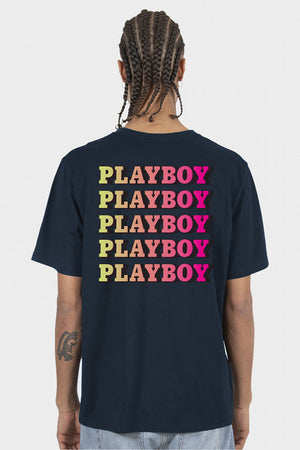 Playboy PB Gradient Stacked Original Fit S/S Tee Navy