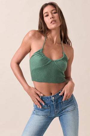 Rollas Phoebe Knit Cami Emerald