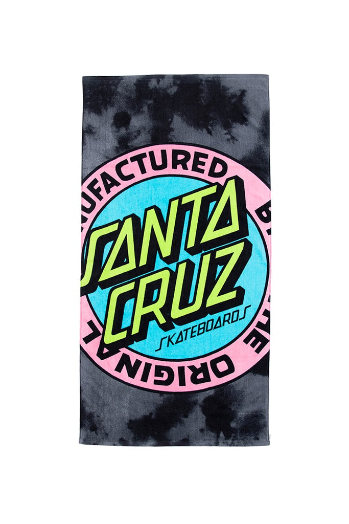 Santa Cruz Mfg Dot Retro Tie Dye Black Beach Towel