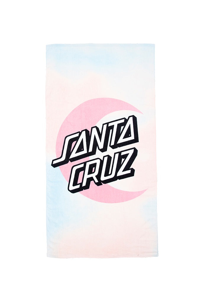 Santa Cruz Moon Dot Tie Dye Pink Beach Towel