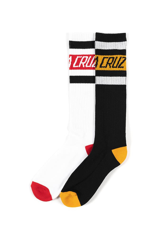 Santa Cruz Sc Strip Tall Sock 2Pr Asst Size 7-11
