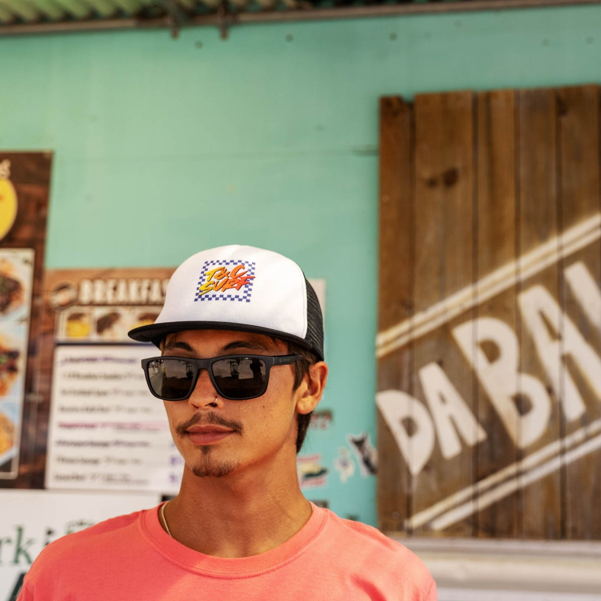 T&C Border Check Trucker Cap Black