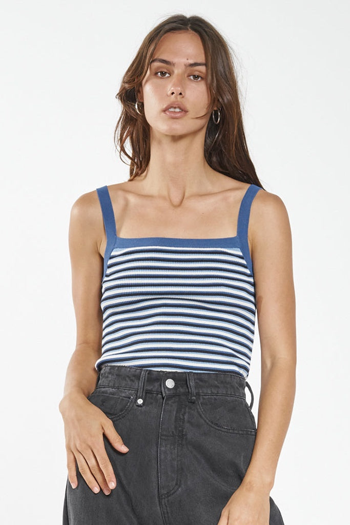 Thrills Only You Knit Tank  Blue