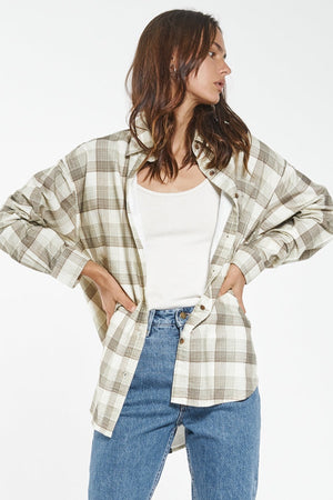 Thrills Section Oversized Flannel  Overcast
