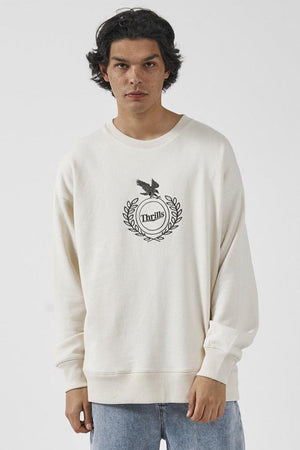 Thrills Engineered For Speed Slouch Crew Neck Fleece Unbleached