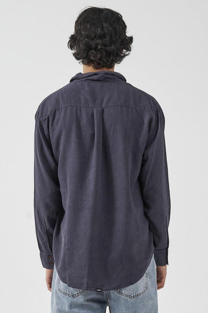 Thrills Hemp Minimal Thrills Oversize Long Sleeve Shirt Marine Blue