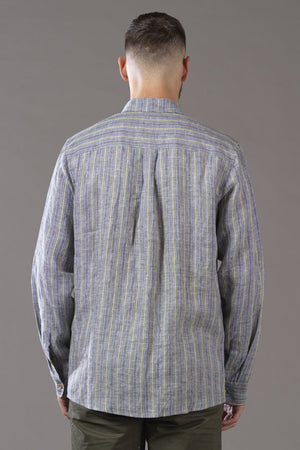 Just Another Fisherman Stripe Anchorage Shirt - Blue/Moss Stripe