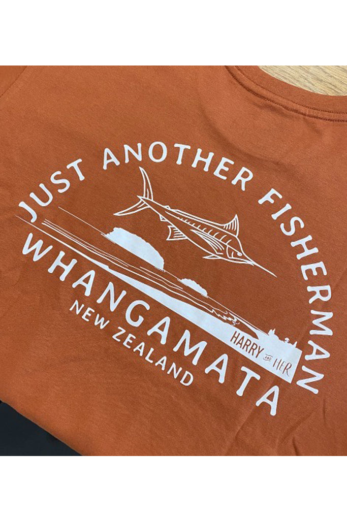 Just Another Fisherman Location Tees Whangamata Copper