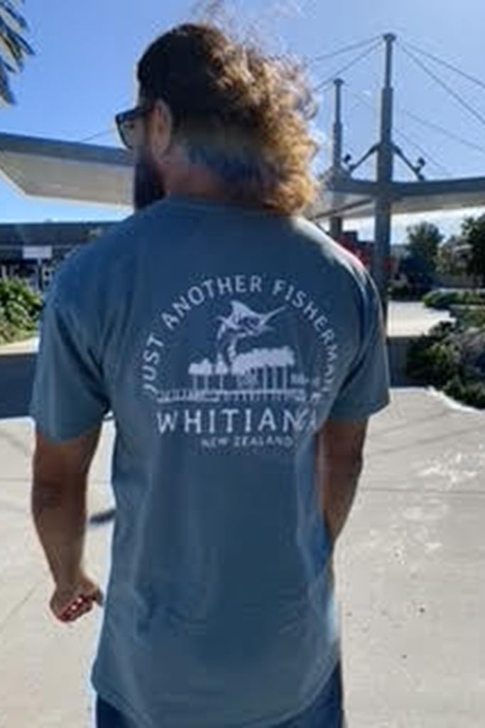 Just Another Fisherman Location Tees Whitianga Salty Blue